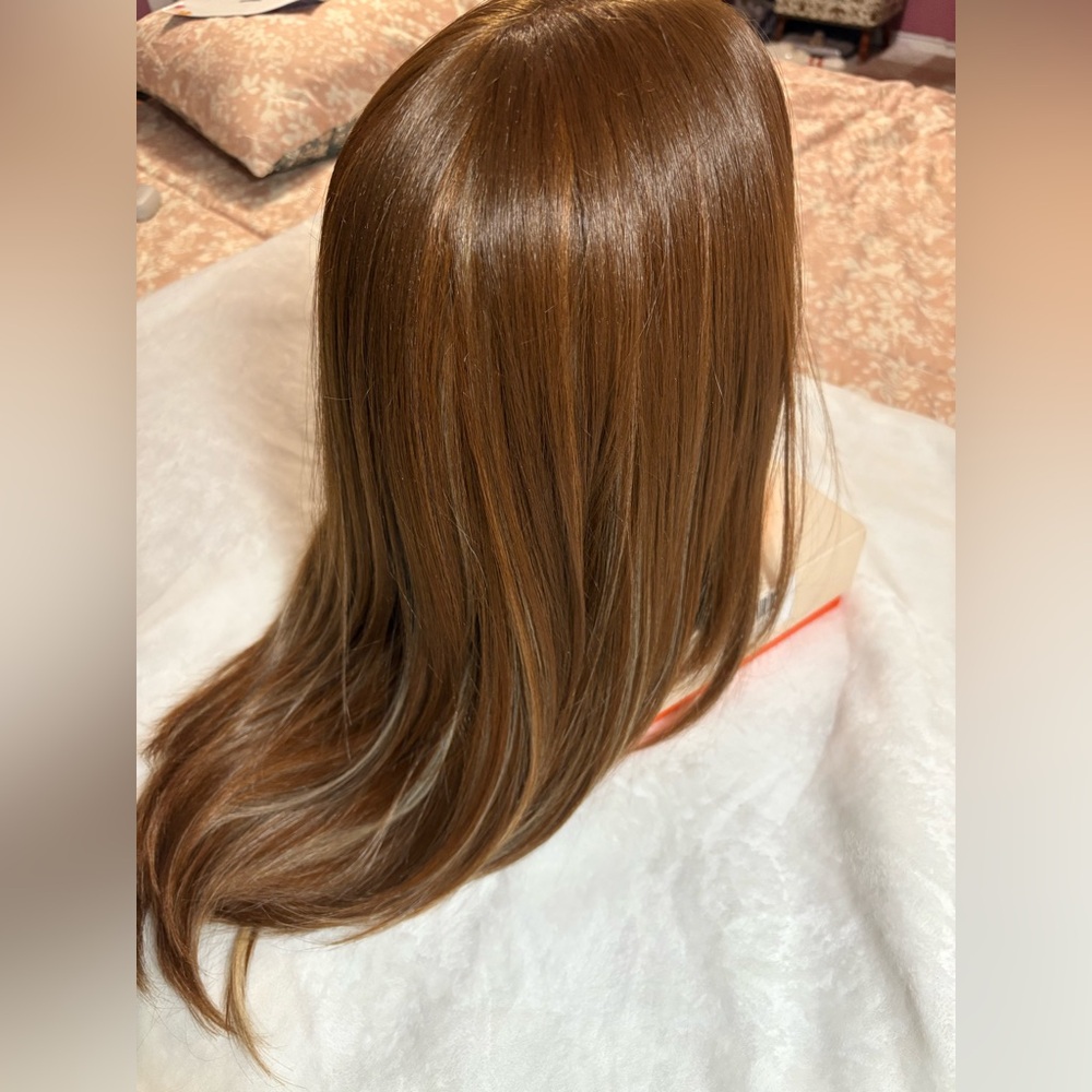 Luxurious Light Golden Brown with highlights Wig